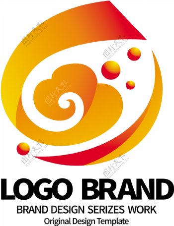 简约金黄祥云G字母公司LOGO标志设计