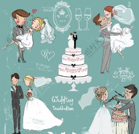 婚礼主题人物插画