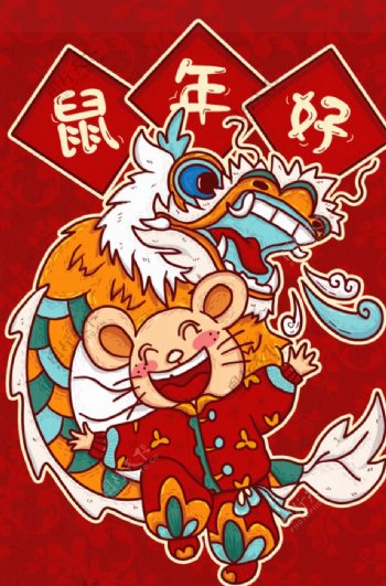 中国风传统龙花纹