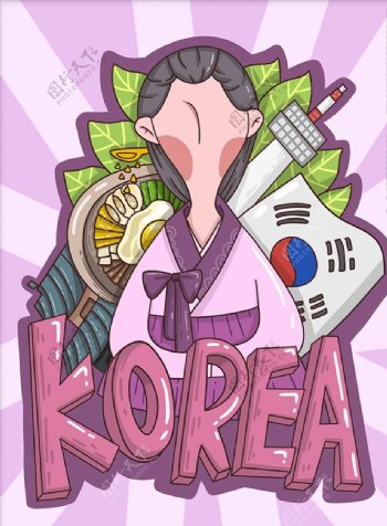 潮漫卡通韩国形象