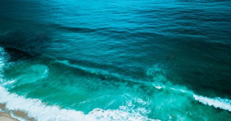 大海沙滩浪花风景海水