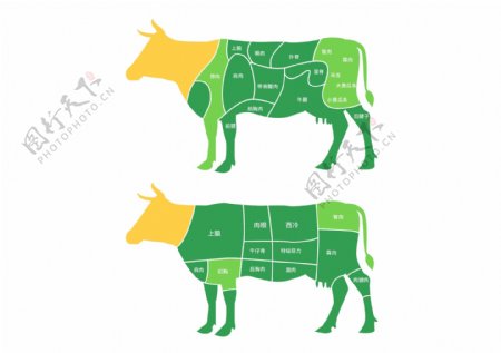 牛肉分割示意图