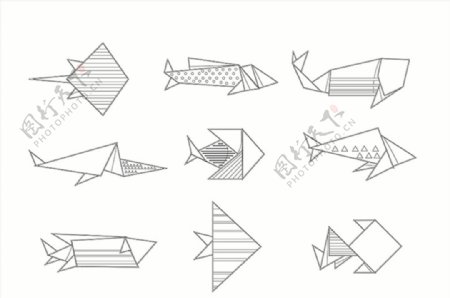海鱼热带鱼手工折纸卡通可爱
