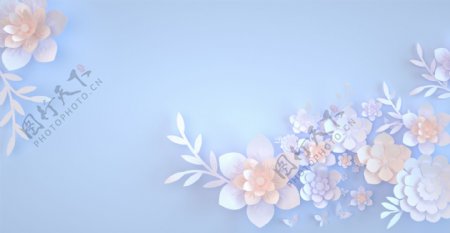 清新花朵背景banner