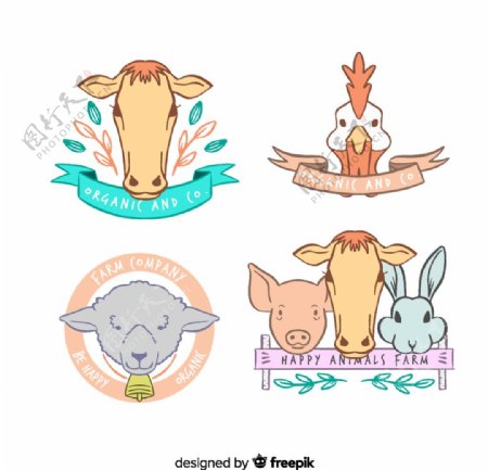 4款创意农场动物标签