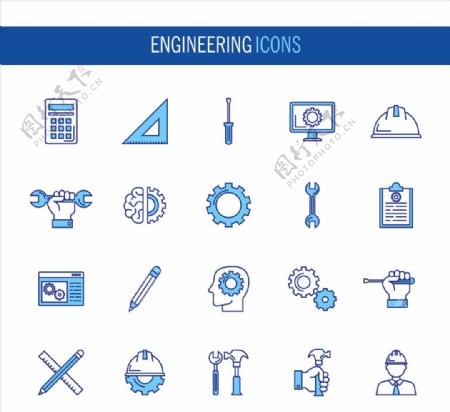 建筑工程测量主题图标icon