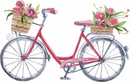 彩绘玫瑰花单车爱情结婚自行车