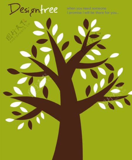 钢笔绘制树矢量树企业树设计