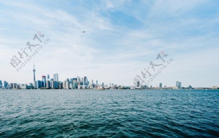 城市海洋天空蓝色企业背景素材