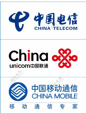 中国移动中国联通中国电信图标