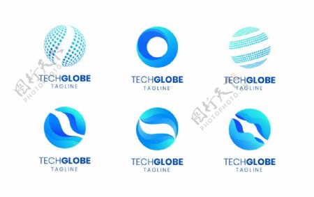 圆形抽象商务科技logo标志