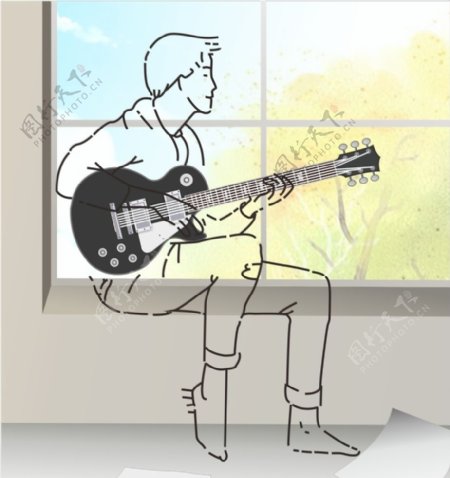 窗台吉他