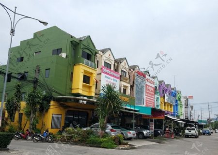 泰国普吉岛房屋街道街景
