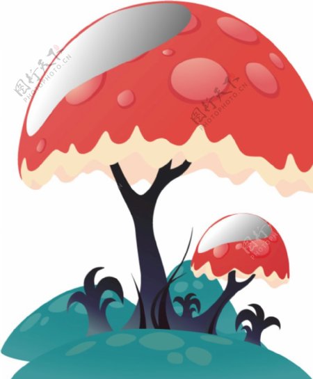 创意卡通蘑菇树