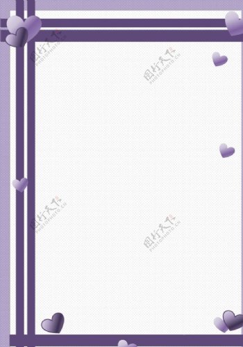 紫色爱心条纹边框底纹图片