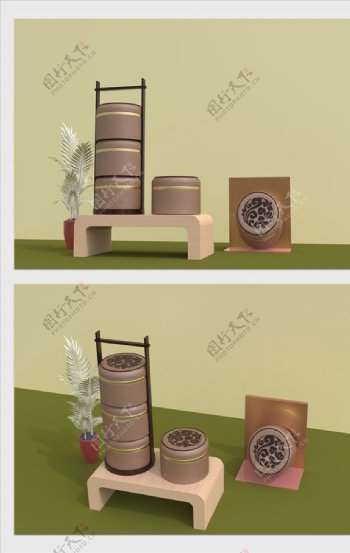 3D中秋节礼盒图片