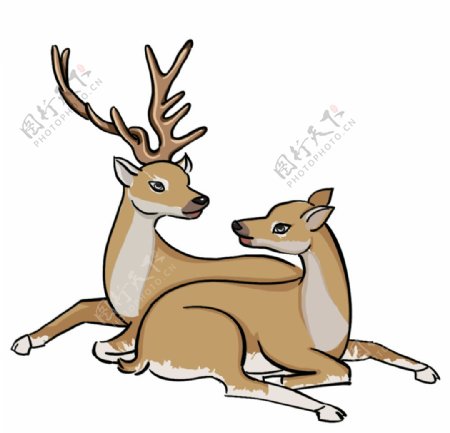 卡通鹿手绘小鹿图片