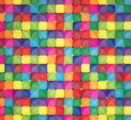 彩色方形拼格背景图片
