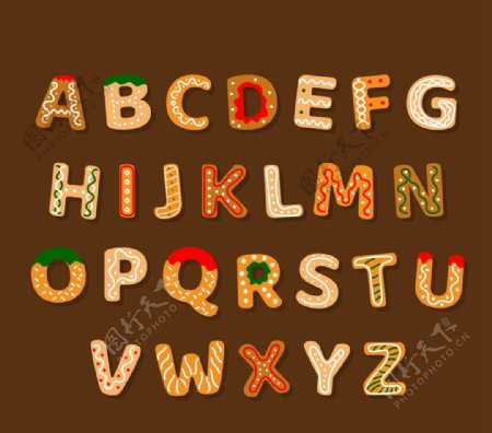 大写字母饼干图片