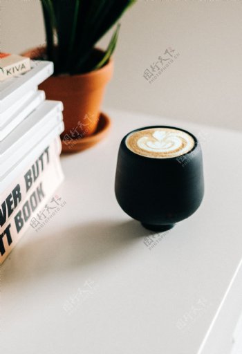 咖啡甜品饮品休闲背景素材图片