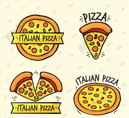 卡通披萨标志图片