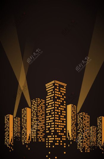 矢量建筑楼宇地产海报背景图片