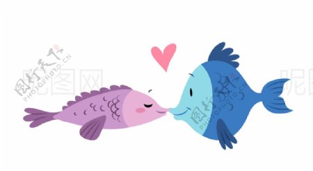 情侣小鱼图片