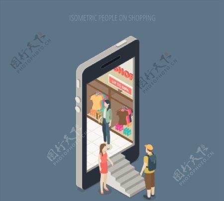 立体手机里的商场图片