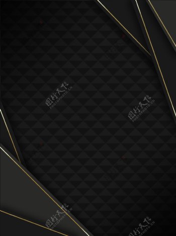 金色奢华黑色三角背景图片