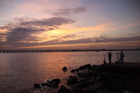 碧海湾夕阳图片