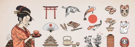 日本文化矢量素材图片