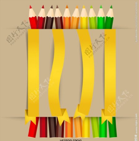 彩色铅笔和纸质丝图片