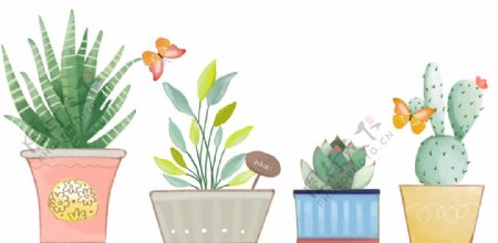 手绘小清新植物花卉元素图片