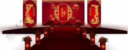 中式婚礼红色龙凤图片