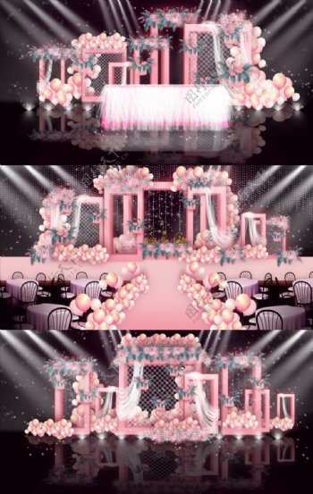 粉色立体婚礼图片