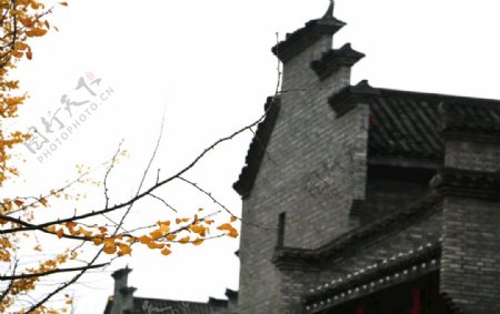 古建筑房檐一角图片