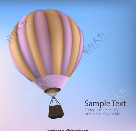 热气球文本背景图片