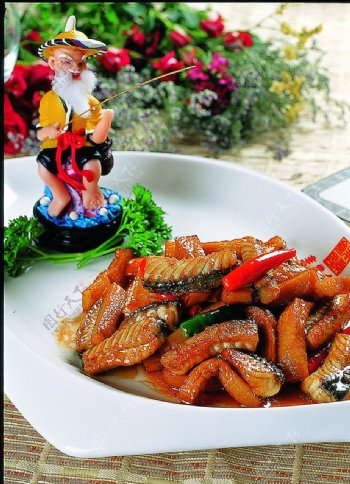 豫菜芥味白灵菇炒鳝柳图片