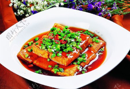 豫菜韭菜煎豆腐图片