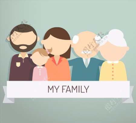 五人家庭标签图片