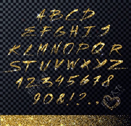 金色粒子字母图片
