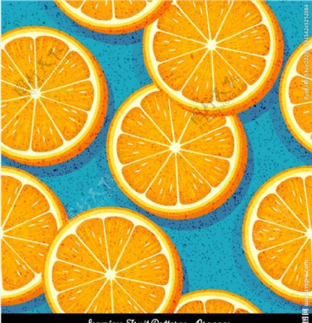 橙子切片无缝背景图片