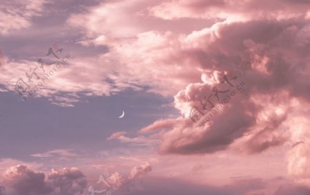 粉色云层图片