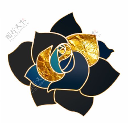 金箔装饰玫瑰元素图片