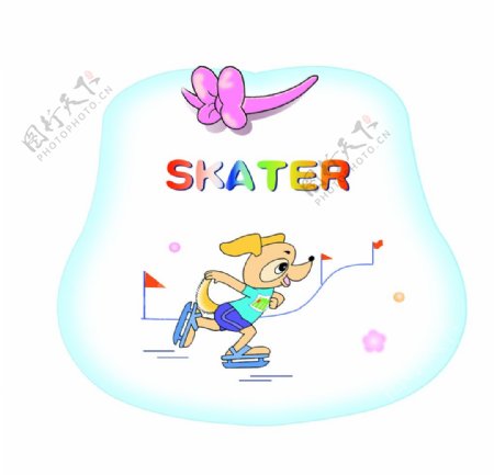 小狗滑冰图片