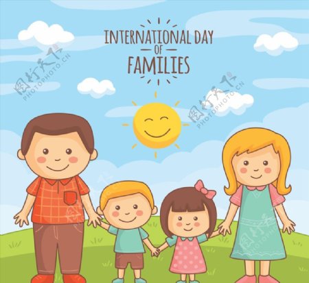 卡通国际家庭日图片