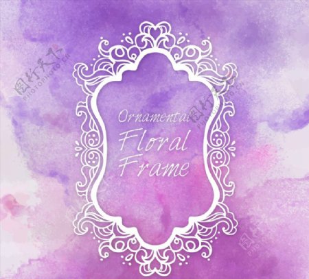 花纹框架紫色背景图片