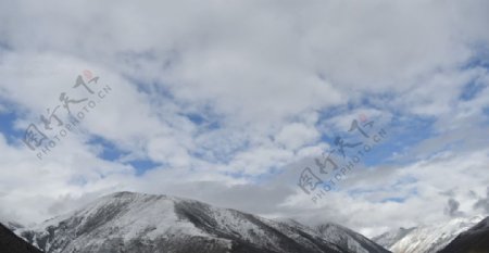 延時雪山風景