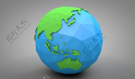 C4D模型像素地球图片