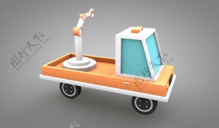 C4D模型像素救护车图片